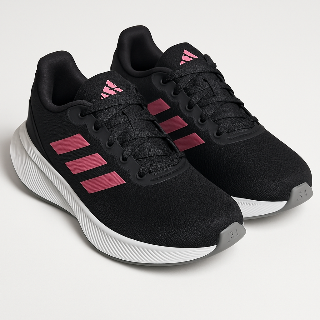 Tenis Adidas Mujer - Negro con Detalles en Rosa DAMA