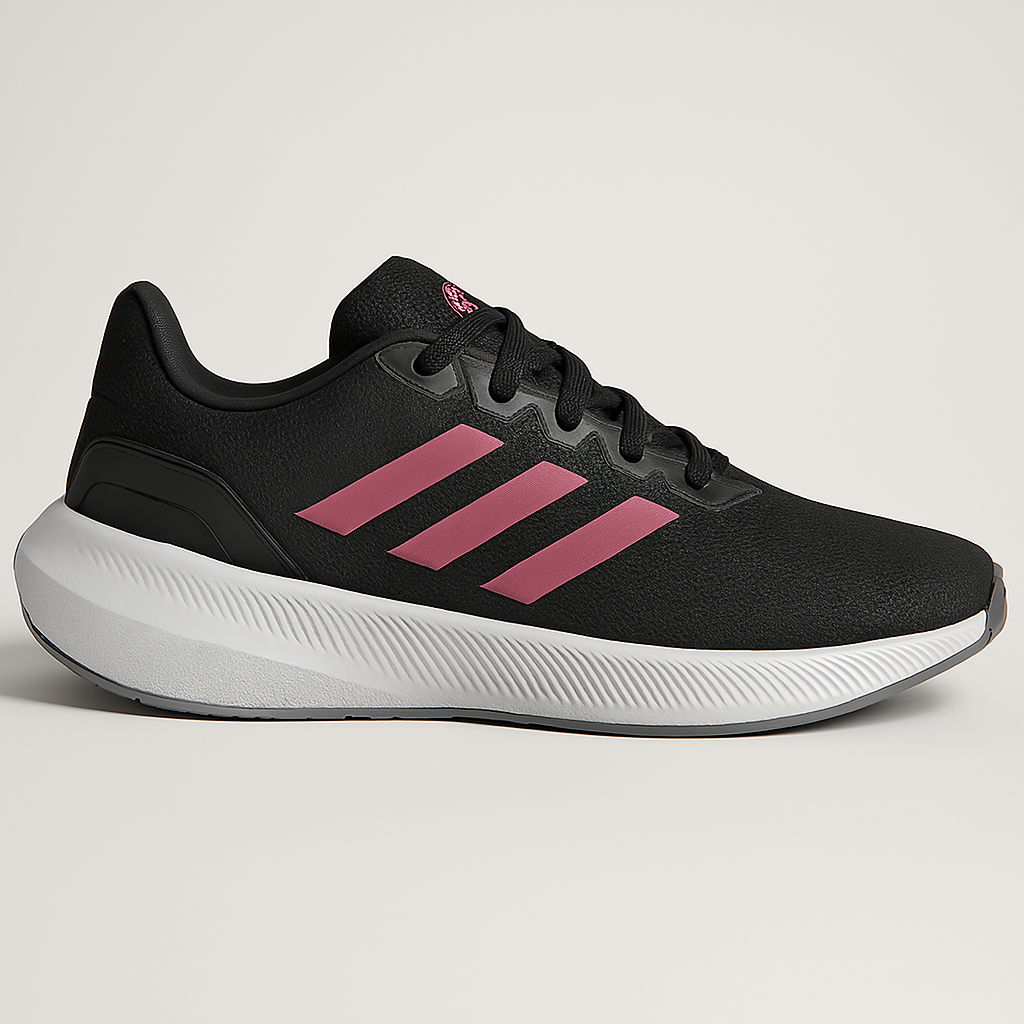 Tenis Adidas Mujer - Negro con Detalles en Rosa DAMA